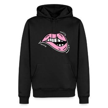 in your mouth - Männer Premium Bio Hoodie - Schwarz - Vorne - Nico (187cm)