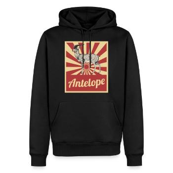 antilope - Sweat à capuche Premium bio Homme - noir - Devant - Nico (187cm)