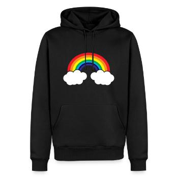 Regenbogen - Männer Premium Bio Hoodie - Schwarz - Vorne - Nico (187cm)