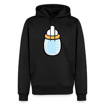 Bébé Bottle - Idée cadeau de bébé - Sweat à capuche Premium bio Homme - noir - Devant - Nico (187cm)