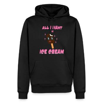 Ich will Eiscreme Eis Schoko Sommer Schmelzen - Männer Premium Bio Hoodie - Schwarz - Vorne - Nico (187cm)