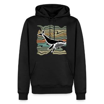 Blauwal Buckelwal Wal - Männer Premium Bio Hoodie - Schwarz - Vorne - Nico (187cm)