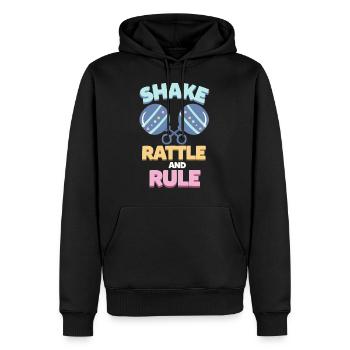 Cadeau hochet bébé - Sweat à capuche Premium bio Homme - noir - Devant - Nico (187cm)