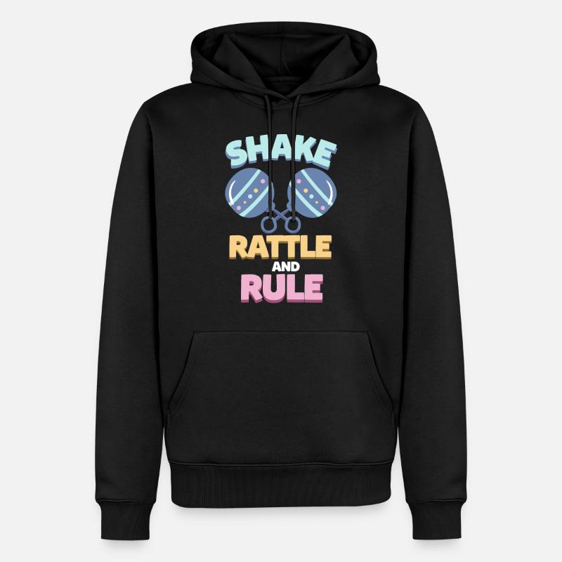 Baby Rassel Geschenk - Männer Premium Bio Hoodie - Schwarz