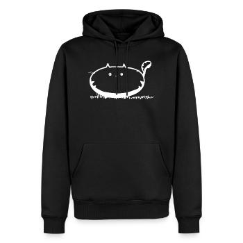 Fette Katze weiß Geschenk - Männer Premium Bio Hoodie - Schwarz - Vorne - Nico (187cm)