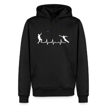 Heartbeats Frisbee Heart Rate - Männer Premium Bio Hoodie - Schwarz - Vorne - Nico (187cm)