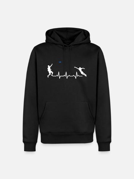 Heartbeats Frisbee Heart Rate - Männer Premium Bio Hoodie - Schwarz