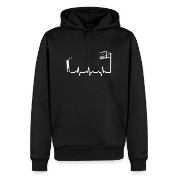 Heartbeats Basketball Heart Rate - Männer Premium Bio Hoodie - Schwarz - Vorne - Nico (187cm)