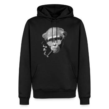 AFFE MIT ZIGARRE T SHIRT LUSTIGES SHIRT GESCHENK - Männer Premium Bio Hoodie - Schwarz - Vorne - Nico (187cm)