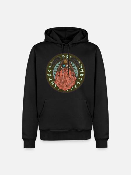 Wikinger Odin - Rabengott Krieger - Männer Premium Bio Hoodie - Schwarz