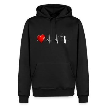 Bogenschießen - Männer Premium Bio Hoodie - Schwarz - Vorne - Nico (187cm)
