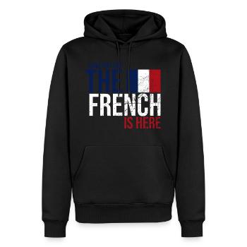Frankreich Flagge Geschenk französisch Land Nation - Männer Premium Bio Hoodie - Schwarz - Vorne - Nico (187cm)