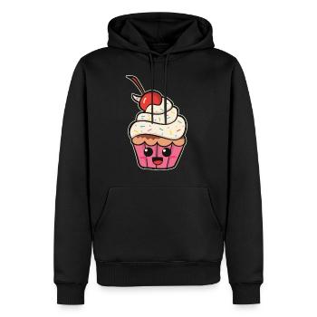 Petit gâteau mignon - Sweat à capuche Premium bio Homme - noir - Devant - Nico (187cm)