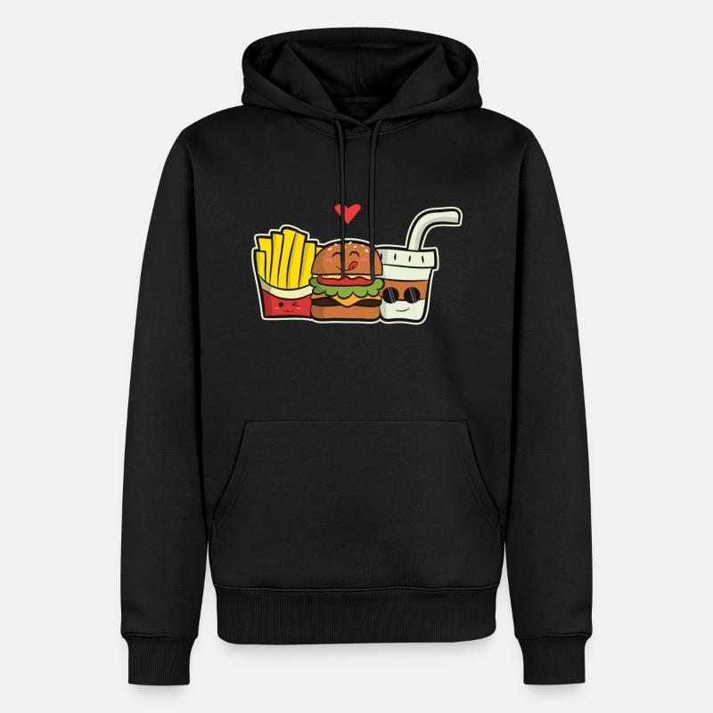 Burger Menu - Männer Premium Bio Hoodie - Schwarz