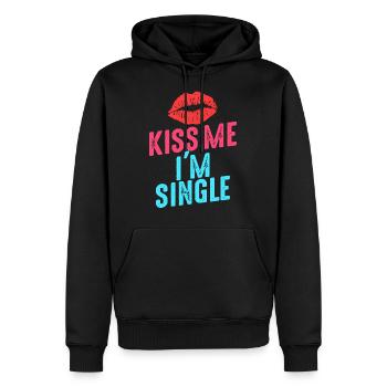 Je suis célibataire - Sweat à capuche Premium bio Homme - noir - Devant - Nico (187cm)