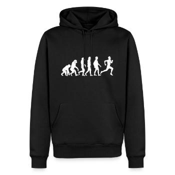 Evolution Running - Männer Premium Bio Hoodie - Schwarz - Vorne - Nico (187cm)