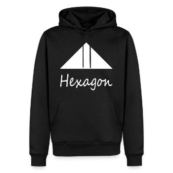 Mauvaise forme d'hexagone - Sweat à capuche Premium bio Homme - noir - Devant - Nico (187cm)