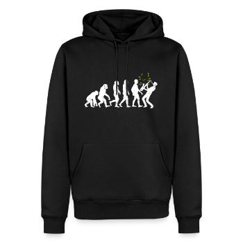 Evolution Jazz Sax Saxophone Musician - Männer Premium Bio Hoodie - Schwarz - Vorne - Nico (187cm)