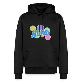 Kund mit Bubbles - Männer Premium Bio Hoodie - Schwarz - Vorne - Nico (187cm)
