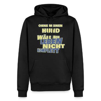 Ohne Hund Leben nicht komplett - Männer Premium Bio Hoodie - Schwarz - Vorne - Nico (187cm)