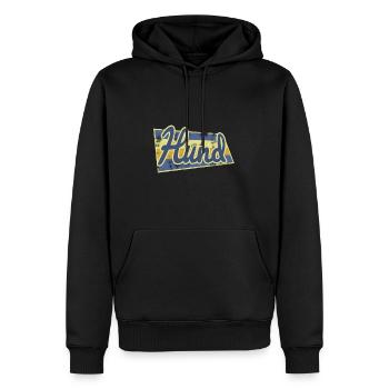 Hund im Vintage - Männer Premium Bio Hoodie - Schwarz - Vorne - Nico (187cm)
