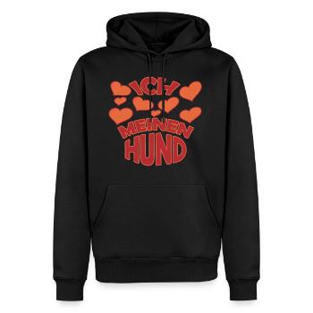 Ich liebe meinen Hund - Männer Premium Bio Hoodie - Schwarz - Vorne - Nico (187cm)