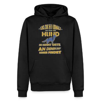 Leg dich nicht mit meinem Hund an - Männer Premium Bio Hoodie - Schwarz - Vorne - Nico (187cm)