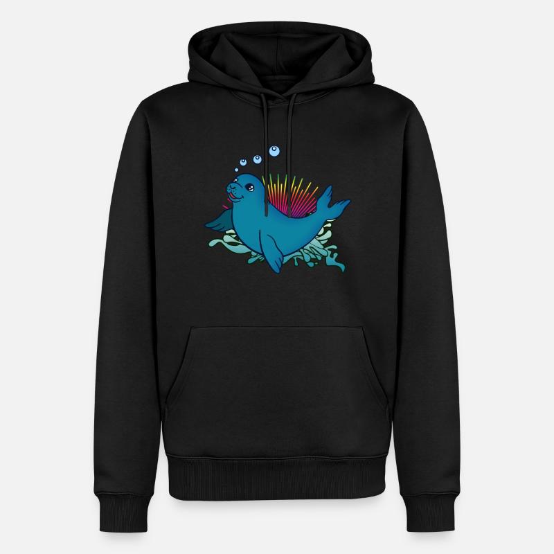 Seehund - Männer Premium Bio Hoodie - Schwarz
