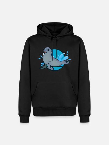 Robbe - Männer Premium Bio Hoodie - Schwarz