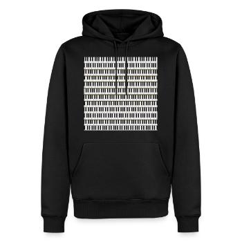 Clavier de piano - Sweat à capuche Premium bio Homme - noir - Devant - Nico (187cm)