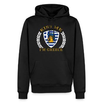 Greece kiss - Men’s Premium Organic Hoodie - black - Front - Nico (187cm)