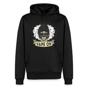 Cloud Chaser - Vaping Hipster - Vape On Swag - Männer Premium Bio Hoodie - Schwarz - Vorne - Nico (187cm)