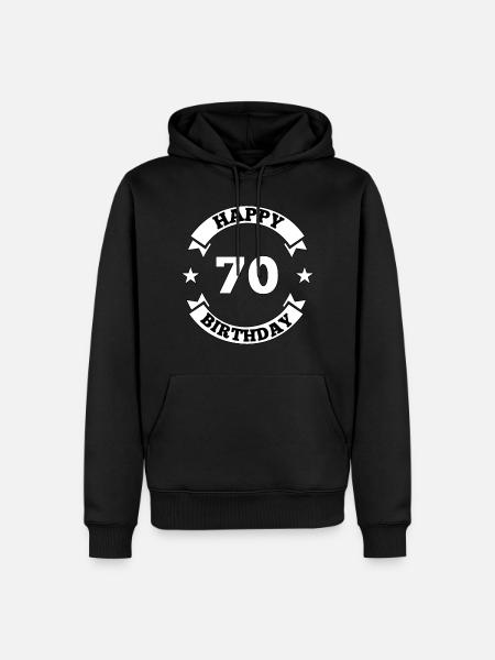 70th Birthday Happy Birthday - Men’s Premium Organic Hoodie - black