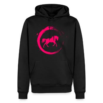 Chevaux rose dame fille femme fille - Sweat à capuche Premium bio Homme - noir - Devant - Nico (187cm)