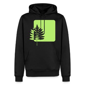 natur logo blatt baum wald - Männer Premium Bio Hoodie - Schwarz - Vorne - Nico (187cm)