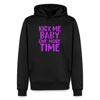 Pregnant Kick Me Baby 4000x4000 - Männer Premium Bio Hoodie - Schwarz - Vorne - Nico (187cm)