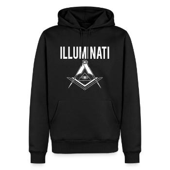 Illuminati - Sweat à capuche Premium bio Homme - noir - Devant - Nico (187cm)