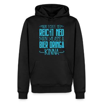Bayrischer Spruch - Männer Premium Bio Hoodie - Schwarz - Vorne - Nico (187cm)