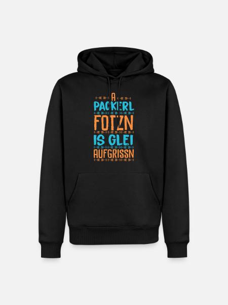Bayrischer Spruch - Männer Premium Bio Hoodie - Schwarz