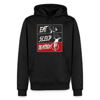 beatbox - Sweat à capuche Premium bio Homme - noir - Devant - Nico (187cm)