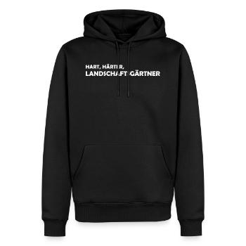 jardinier paysagiste - Sweat à capuche Premium bio Homme - noir - Devant - Nico (187cm)