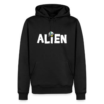 Vaisseau spatial alien - Sweat à capuche Premium bio Homme - noir - Devant - Nico (187cm)