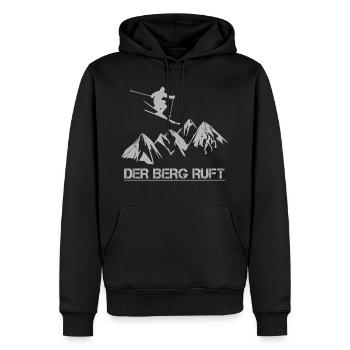 Ski snowboard - Sweat à capuche Premium bio Homme - noir - Devant - Nico (187cm)