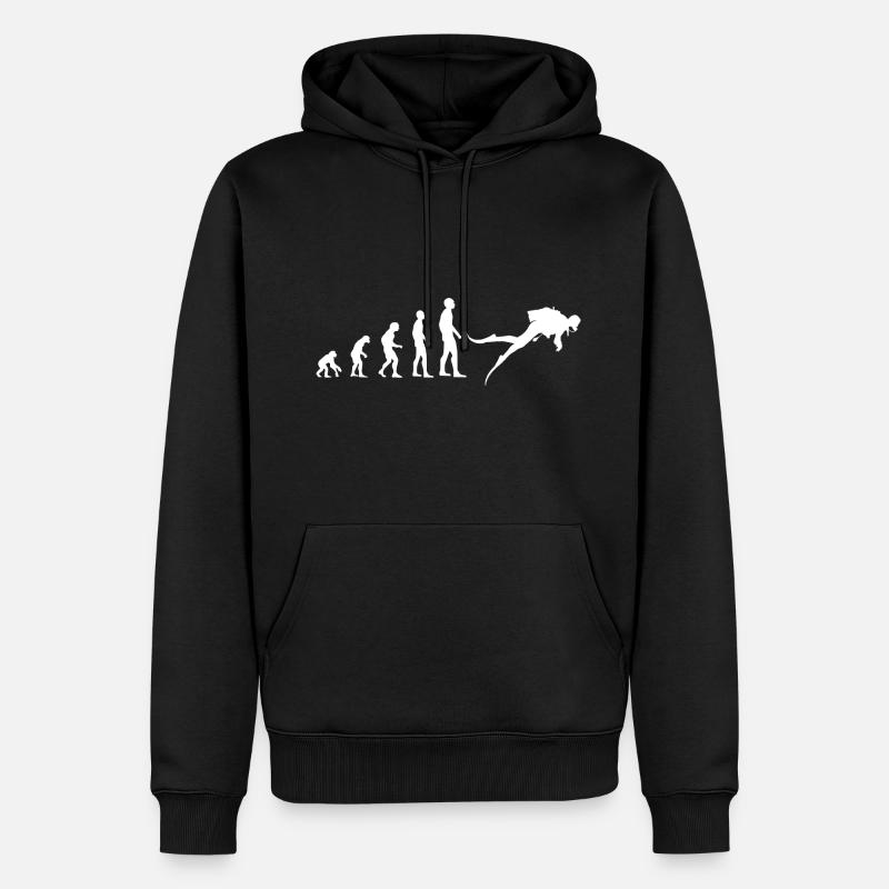 Evolution Tauchen - Männer Premium Bio Hoodie - Schwarz