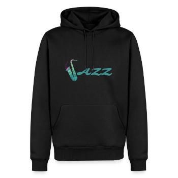 jazz - Sweat à capuche Premium bio Homme - noir - Devant - Nico (187cm)