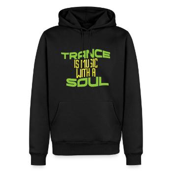 Trance - Männer Premium Bio Hoodie - Schwarz - Vorne - Nico (187cm)