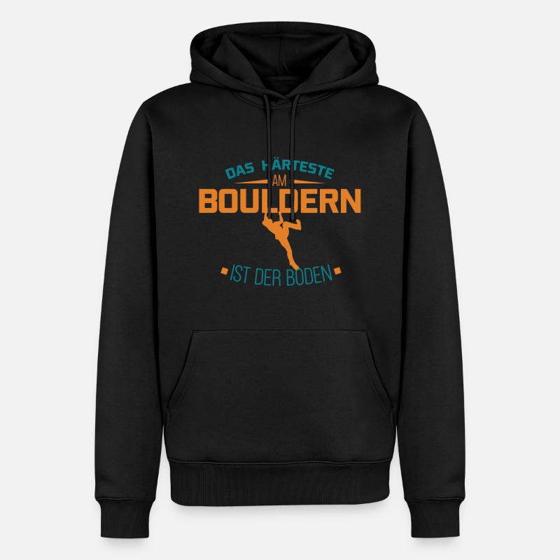 bouldering - Sweat à capuche Premium bio Homme - noir