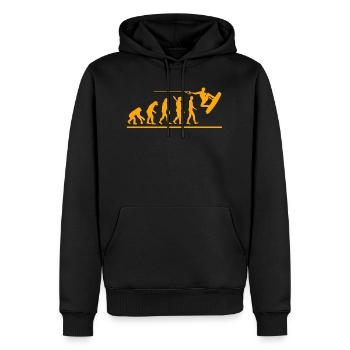 Évolution du wakeboard - Sweat à capuche Premium bio Homme - noir - Devant - Nico (187cm)