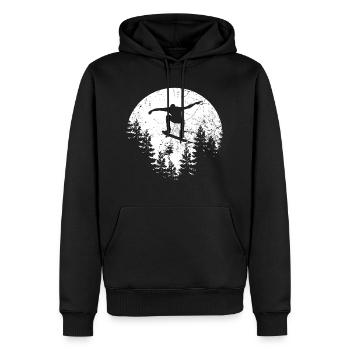 Skateboard de la lune Skateboard Skate Moon Skater - Sweat à capuche Premium bio Homme - noir - Devant - Nico (187cm)