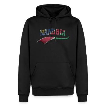 Namibia - Männer Premium Bio Hoodie - Schwarz - Vorne - Nico (187cm)